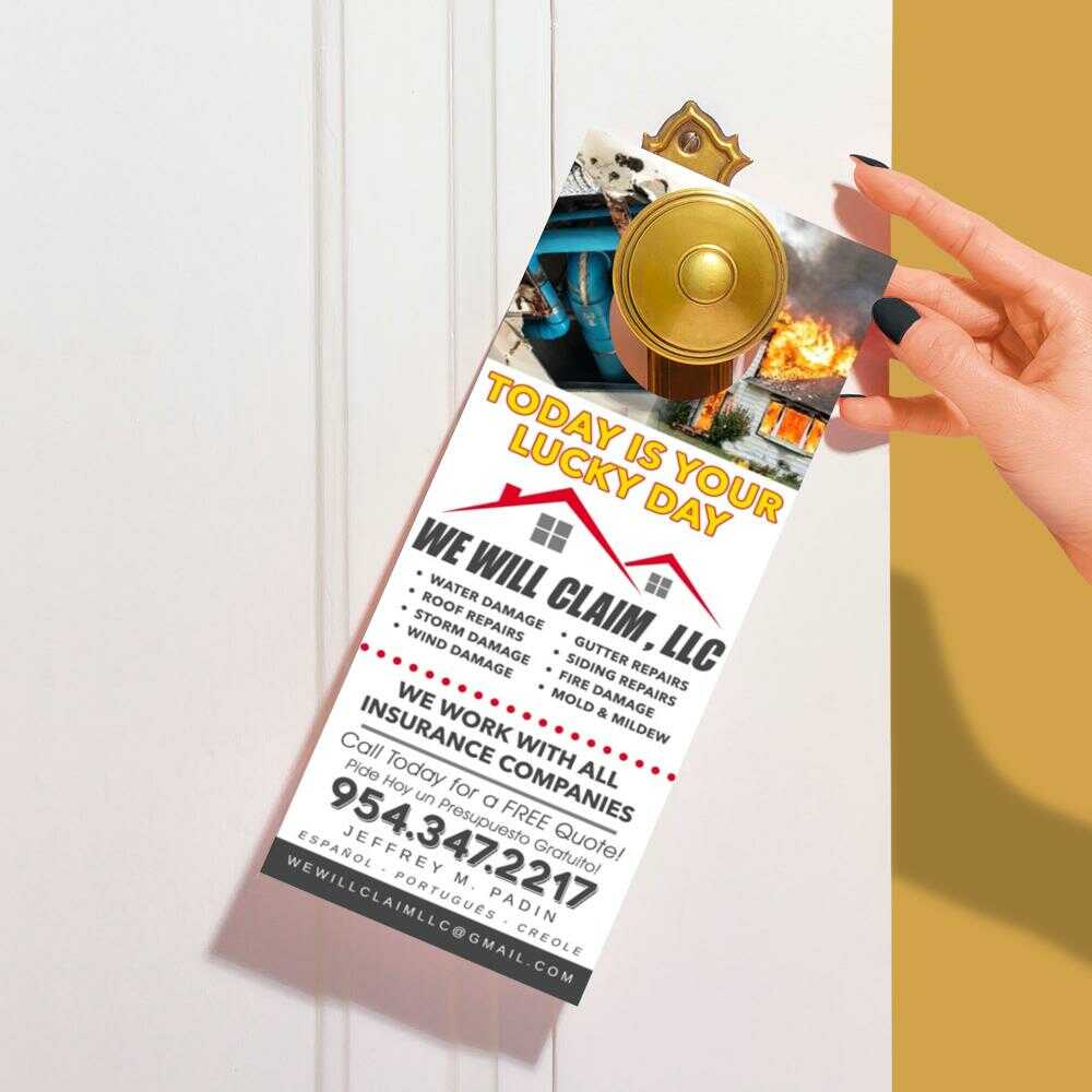 Hail Damage Door Hanger